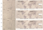 World Map Standard Mailer Business Checks