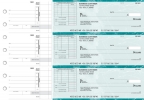 Teal Marble Itemized Invoice Business Checks