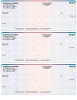 Blue Red High Security 3 Per Page Laser Checks