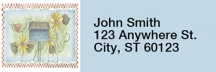 Garden Birdhouses Narrow Address Labels by Laurie Weber