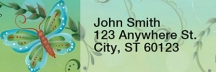 Butterfly Swirls Narrow Address Labels by Lorrie Weber