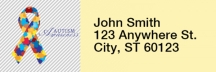 Autism Awareness Ribbon Narrow Address Labels