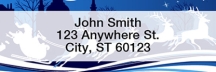 Santa`s Blue Christmas Rectangle Address Labels