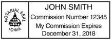 Iowa Public Notary Rectangle Stamp