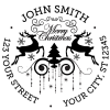 Round Designer Christmas Deer Stamp Checks
