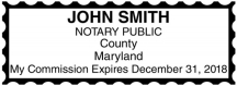 Maryland Public Notary Rectangle Stamp