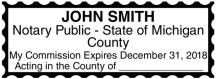 Michigan Public Notary Rectangle Stamp