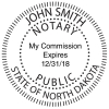 North Dakota Notary Public Round Stamp