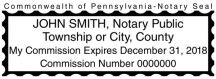Pennsylvania Public Notary Rectangle Stamp